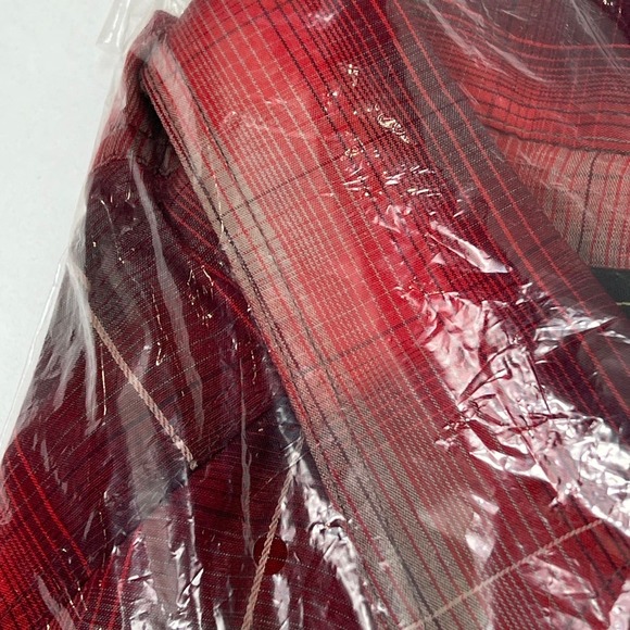 High Noon Western Shirt Mens X Large S/S Red Plaid Pearl Snaps NIP - Picture 6 of 7